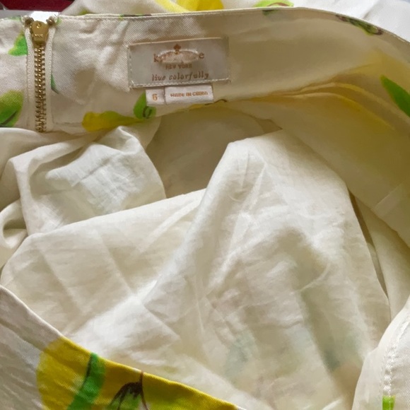 “KATE SPADE” ♠️ Lemon Print Fully Lined Skirt. - Picture 10 of 12